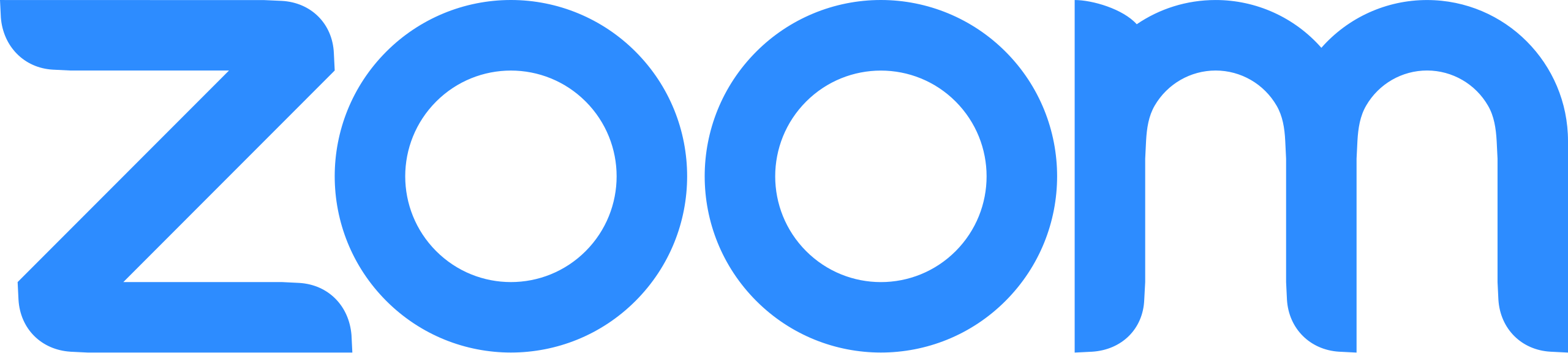Blue 'ZOOM' logo with a stylized design, featuring rounded letters and a modern font.